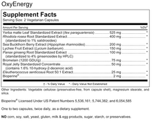 OxyEnergy Supplement Facts